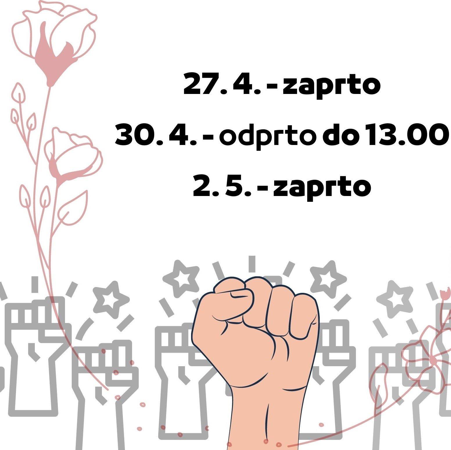 Obvestilo za praznike